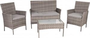 Greemotion Morelia, marrone, grigio, trasparente, vetro, poliestere, polietilene, acciaio, 4 posti, 71 cm, 41 cm, 39 cm