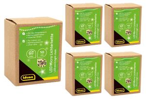 Idena 31114-5 - Catena luminosa a LED micro, con 10 LED a luce calda, confezione da 5 pezzi, durata 6 ore
