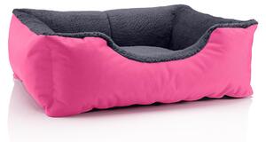 Letto per cani BedDog TEDDY, divano per cani lavabile con bordo e cuscino, PINK-ROCK (rosa/grigio), (M) ca. 70x55x18 cm