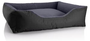 Letto per cani BedDog TEDDY, divanetto lavabile con bordo e cuscino, THE-ROCK (nero/grigio), (XL) ca. 100x85x23 cm