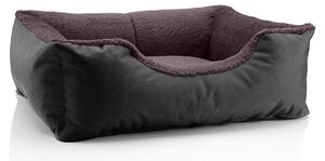 Letto per cani BedDog TEDDY, divano per cani lavabile con bordo e cuscino, BLACK-FIELD (nero/marrone), (M) ca. 70x55x18 cm