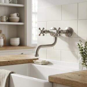 Miscelatore da cucina a parete, acciaio inossidabile, modello Heritage Ascot NB-4111-HA, marca Aquanello