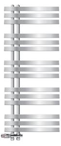 Radiatore da bagno LuxeBath Design, 500x1200 mm, cromo, set di collegamento termostatico tramite attacco a pavimento, senza elemento riscaldante