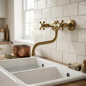 Miscelatore da cucina a parete, finitura bronzo, modello Heritage Ascot, codice prodotto BN-4111-HA, marca Aquanello