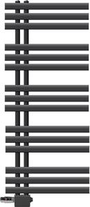Radiatore da bagno LuxeBath Design, 500x1200 mm, antracite, set di collegamento termostatico ad angolo universale e passante, senza elemento riscaldante