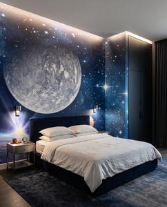 Carta da parati Luna tra stelle blu, Spazio e pianeti - Tapeko.it