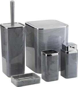 Set da bagno GRIS 5 pz grigio/cromo