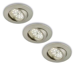 Briloner Spot orientabile LED incasso set 3x nichel satin