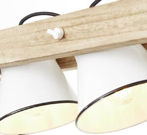 Brilliant Lampada a sospensione Plow 3 luci bianco/legno