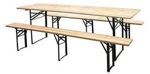 Set birreria MOIA B3 1 tavolo 200x70cm 2 panche ferro e legno di abete