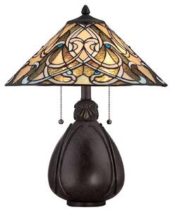 QUOIZEL Lampada da tavolo India in design tiffany