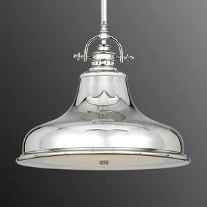 QUOIZEL Lampada sospensione Emery 1 luce argento Ø 34,3 cm