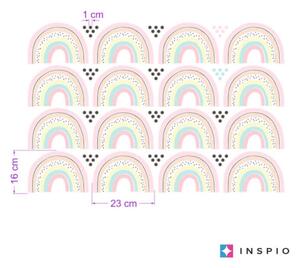 Arcobaleni in colori pastello con punti - adesivi da parete per ragazze
