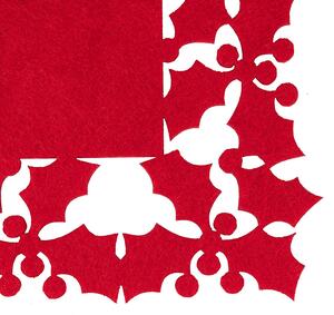 Tovaglietta natalizia rettangolare in feltro rosso 40x28 cm - Agrifoglio