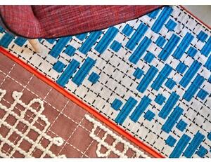 Tappeto Bandas Single C Turchese Arancione Geometrico 240x60 cm