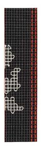 Tappeto Bandas Single Nero Bianco Arancione Geometrico 240x60 cm