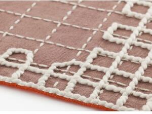 Tappeto Bandas Single Rosa Bianco Geometrico 240x60 cm