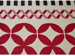 Tappeto Catania Rosso Bianco Geometrico 170x240 cm