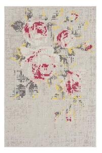 Tappeto Canevas Flowers Grigio Rosa Floreale 200x300 cm