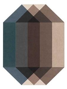Tappeto Diamond Hand Tufted Blu Marrone Geometrico 200x260 cm
