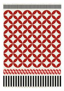 Tappeto Catania Rosso Bianco Geometrico 170x240 cm