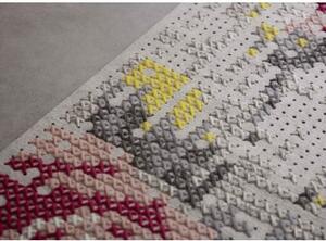 Tappeto Canevas Flowers Bianco Grigio Floreale 170x240 cm