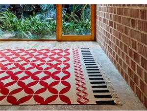 Tappeto Catania Rosso Bianco Geometrico 170x240 cm
