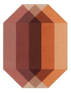 Tappeto Diamond Outdoor Arancione Bordeaux Geometrico da Esterno 170x220 cm