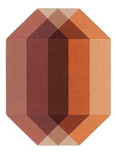 Tappeto Diamond Hand Tufted Arancione Bordeaux Geometrico 200x260 cm