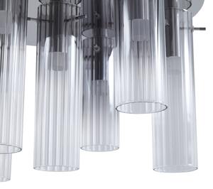 Lucande Plafoniera LED Korvitha, a 7 luci, grigio, vetro