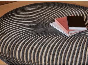 Tappeto Hand Tufted Giro Nero Bianco Geometrico 132x324 cm