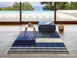 Tappeto Lan Blu Bianco Geometrico 180x200 cm