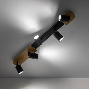 TK Lighting Faretto da soffitto Cover Wood, 5 luci