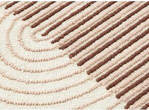 Tappeto Ply Beige Marrone Geometrico Ø 245 cm Rotondo