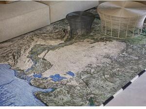 Tappeto Plastic Rivers Indus Blu Verde Astratto 200x300 cm