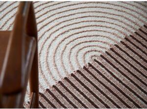 Tappeto Ply Beige Marrone Geometrico Ø 245 cm Rotondo