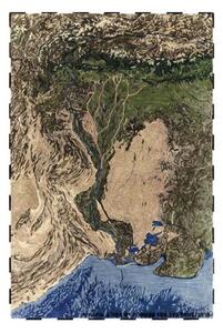 Tappeto Plastic Rivers Indus Blu Verde Astratto 200x300 cm