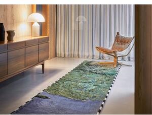 Tappeto Plastic Rivers Yangtze Verde Blu Astratto 100x400 cm