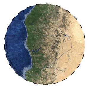 Tappeto Plastic Rivers Niger Blu Beige Astratto Ø 250 cm Rotondo