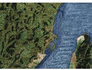 Tappeto Plastic Rivers Yangtze Verde Blu Astratto 100x400 cm