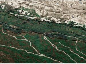 Tappeto Plastic Rivers Ganges Verde Marrone Astratto 300x400 cm