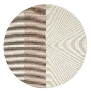 Tappeto Ply Beige Marrone Geometrico Ø 245 cm Rotondo