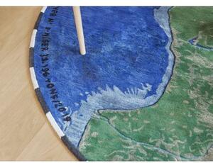 Tappeto Plastic Rivers Niger Blu Beige Astratto Ø 250 cm Rotondo