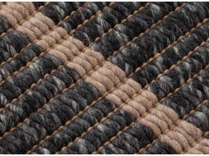 Tappeto Reversible Nero Marrone Geometrico 200x300 cm
