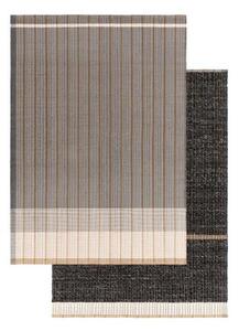 Tappeto Reversible Nero Marrone Geometrico 200x300 cm