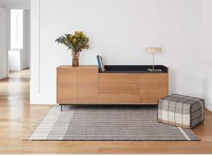 Tappeto Reversible Nero Marrone Geometrico 200x300 cm