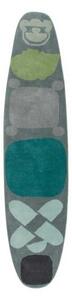 Tappeto Surf Race Grigio Verde Geometrico 270x60 cm
