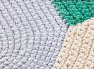 Tappeto The Crochet Collection Mono Azzurro Beige Marrone Verde Geometrico 180x100 cm