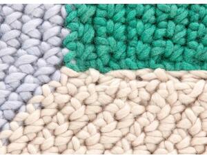 Tappeto The Crochet Collection Mono Azzurro Beige Marrone Verde Geometrico 180x100 cm