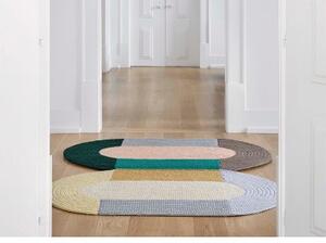 Tappeto The Crochet Collection Mono Beige Giallo Geometrico 180x100 cm